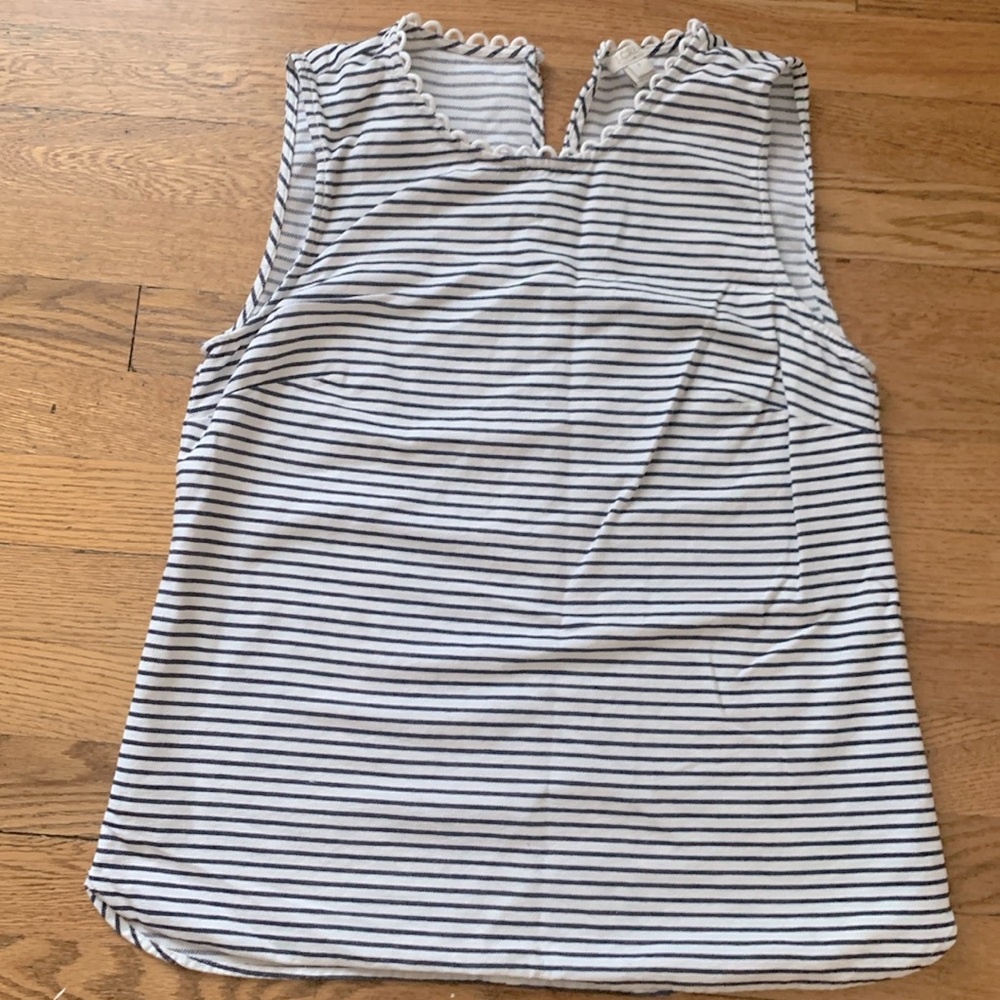 J. Crew Navy and White Striped Tank Top size 6